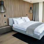 Minimalistic timber slat bedroom cape town